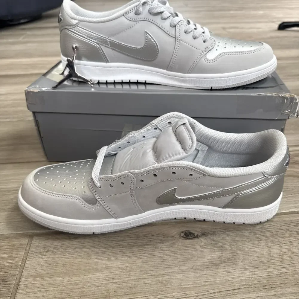 Size 14 Air Jordan 1 Low OG Metallic Silver Grey CZ0790-002 2024